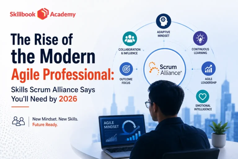 Skillbook Academy guide exploring the modern Agile skills Scrum Alliance says professionals need to succeed in 2026.
